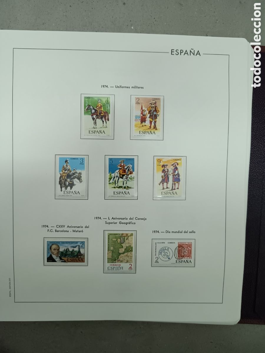 Sellos: A&Ntilde;O COMPLETO 1974 - SELLOS ESPA&Ntilde;A EN 7 HOJAS EDIFIL Y FILOESTUCHES MNH **