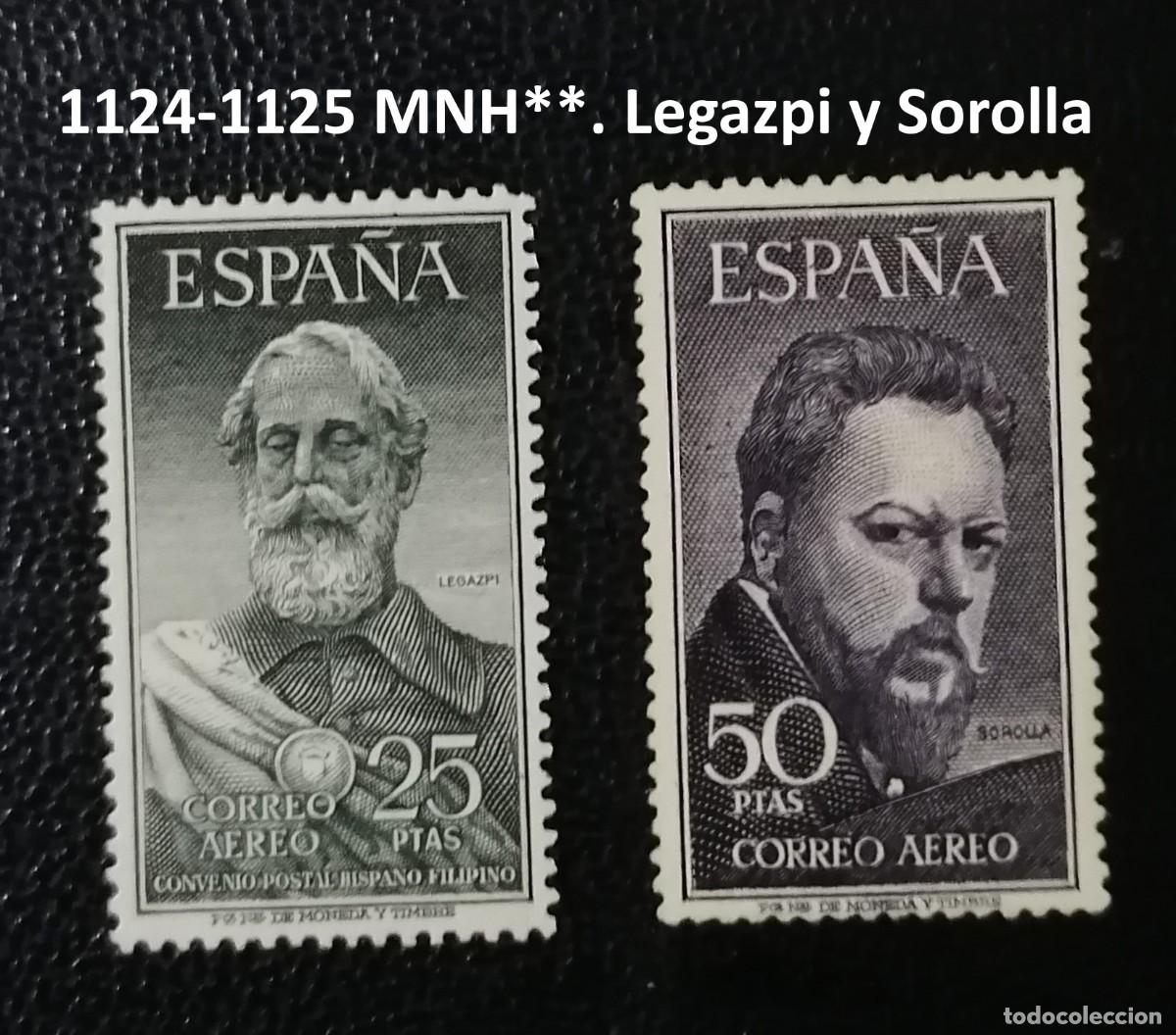 Sellos: Edifil 1124-1125. Legazpi y Sorolla. Serie a&eacute;reos. MNH**