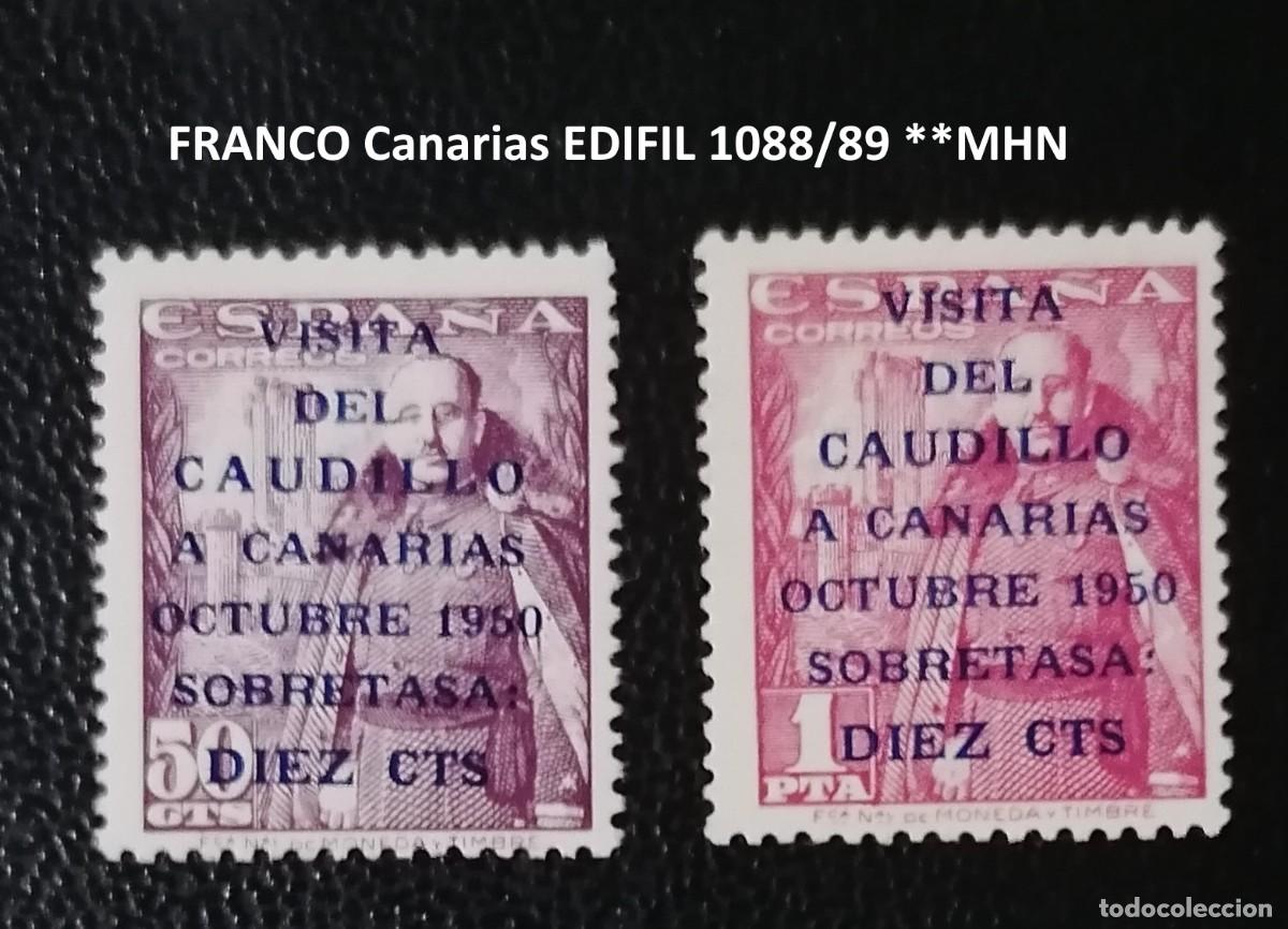 Sellos: ESPA&Ntilde;A FRANCO Canarias EDIFIL 1088/89 **MHN