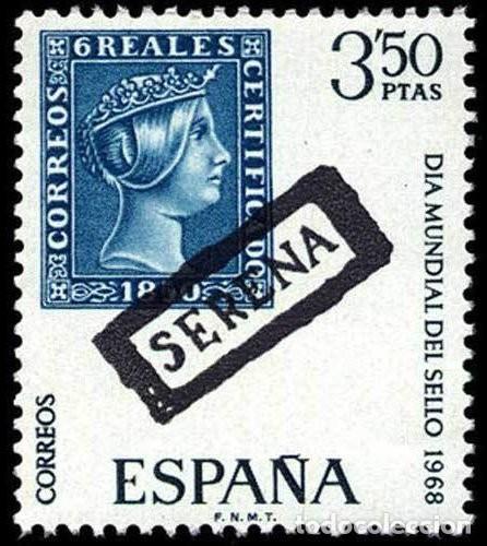 Sellos: Espa&ntilde;a 1968 Edifil 1870 Sello ** Dia Mundial del Sello Serena Badajoz Marcas Preflilatelicas