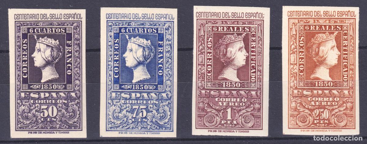 Sellos: ESPA&Ntilde;A CENTENARIO DEL SELLO ** 1075/1076 + 1079/1080 A&Ntilde;O 1950 - MNH SERIE CORTA