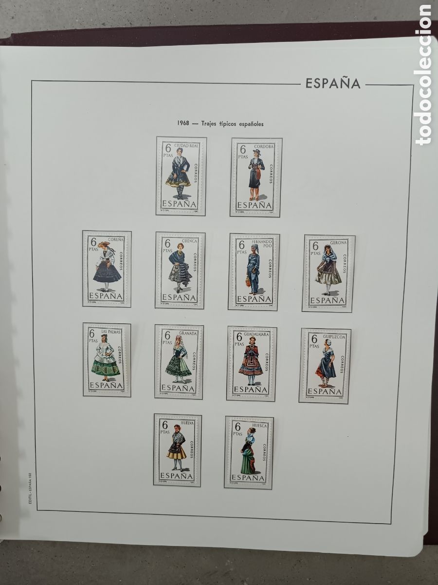 Sellos: A&Ntilde;O COMPLETO 1968 - SELLOS ESPA&Ntilde;A EN 6 HOJAS EDIFIL Y FILOESTUCHES MNH **