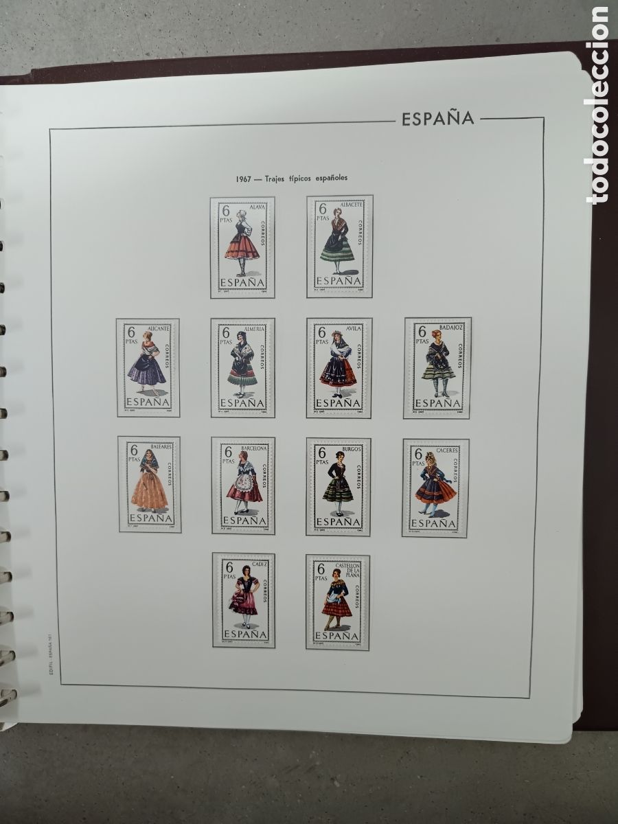 Sellos: A&Ntilde;O COMPLETO 1967 - SELLOS ESPA&Ntilde;A EN 7 HOJAS EDIFIL Y FILOESTUCHES MNH **