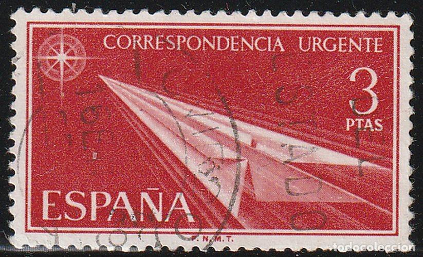 Sellos: Espa&ntilde;a 1965 Edifil 1671 Sello &ordm; Correspondencia Urgente Avion de Papel Michel 1553 Yvert E32 Spain