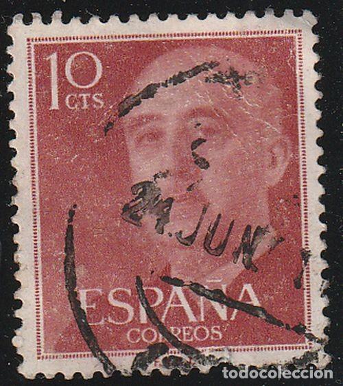Sellos: Espa&ntilde;a 1955 Edifil 1143 Sello &ordm; General Francisco Franco Bahamonde (1892-1975) Michel 1040 Yvert 854
