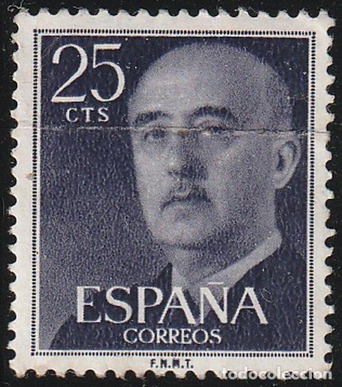 Sellos: Espa&ntilde;a 1955 Edifil 1146 Sello &ordm; General Francisco Franco Bahamonde (1892-1975) Michel 1043 Yvert 857
