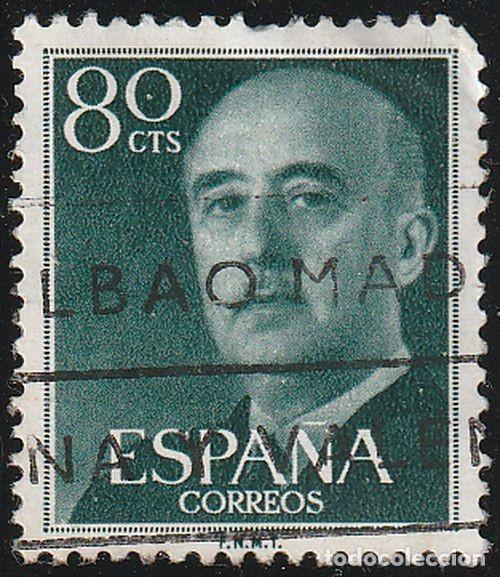 Sellos: Espa&ntilde;a 1955 Edifil 1152 Sello &ordm; General Francisco Franco Bahamonde (1892-1975) Michel 1049 Yvert 863