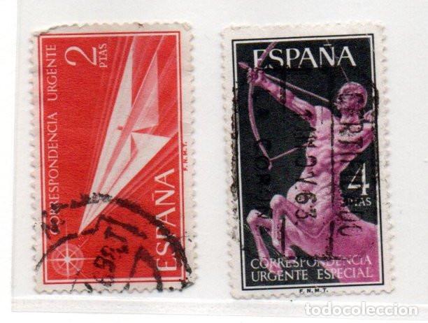 Sellos: SERIE SELLOS ESPA&Ntilde;A A&Ntilde;O 1956 ALEGORIAS USADOS EDIFIL N&ordm; 1185-86 COMPLETA