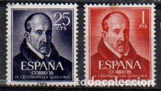 Sellos: SERIE SELLOS ESPA&Ntilde;A A&Ntilde;O 1961 LUIS DE GONGORA USADOS EDIFIL 1369-70