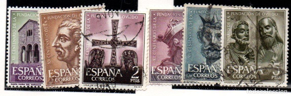 Sellos: SERIE SELLOS ESPA&Ntilde;A A&Ntilde;O 1961 OVIEDO USADOS EDIFIL N&ordm; 1394-99 COMPLETA