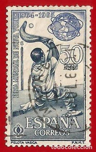Sellos: Espa&ntilde;a. Spain. 1964. Edifil # 1594. Feria Mundial Nueva York. Pelota vasca