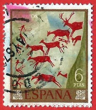 Sellos: Espa&ntilde;a. Spain. 1967. Edifil # 1788. Pintura rupestre. Cueva de los Caballos. Castellon