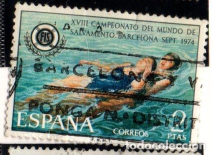 Sellos: SELLO DE ESPA&Ntilde;A A&Ntilde;O 1974 SALVAMENTO ACUATICO USADO EDIFIL N&ordm; 2202