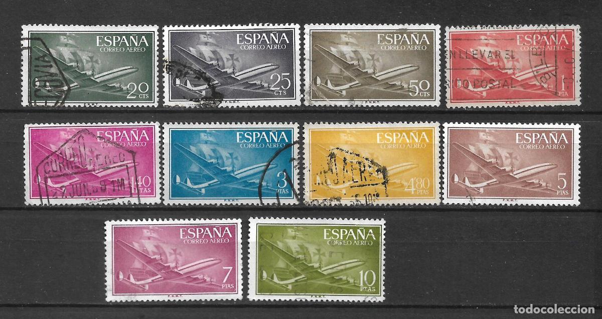 Sellos: espa&ntilde;a 1955 lote 10 sellos usados - 7/22