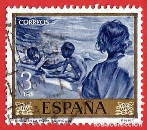 Sellos: Espa&ntilde;a. Spain. 1964. Edifil # 1573. Joaquin Sorolla. Ni&ntilde;os en la playa
