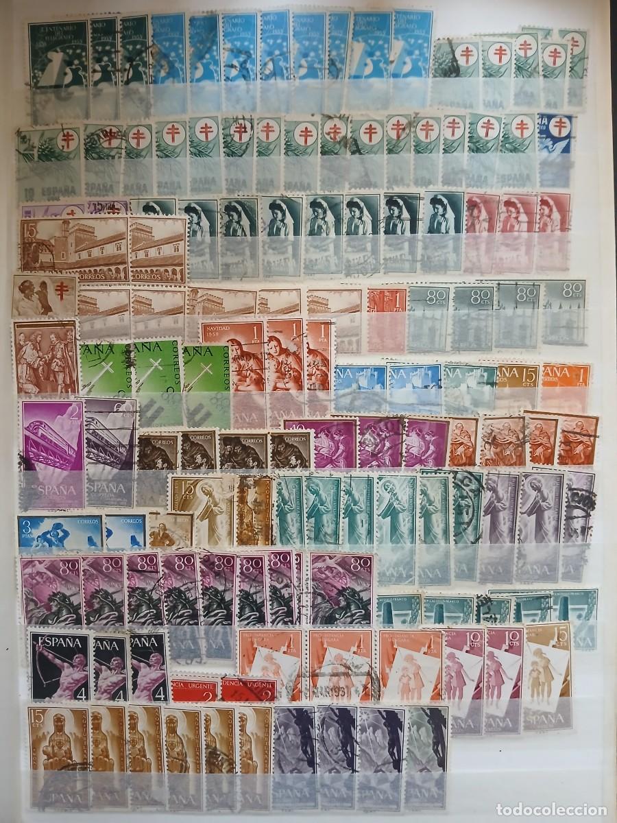Sellos: A&Ntilde;O 1950-1959 SELLOS USADOS ESPA&Ntilde;OLES DOS PAGINAS DE SELLOS