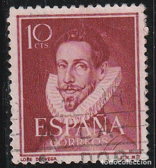 Sellos: Espa&ntilde;a 1950 Edifil 1072 Sello &ordm; Literatos Felix Lope de Vega Michel 995 Yvert 822 Spain Stamps
