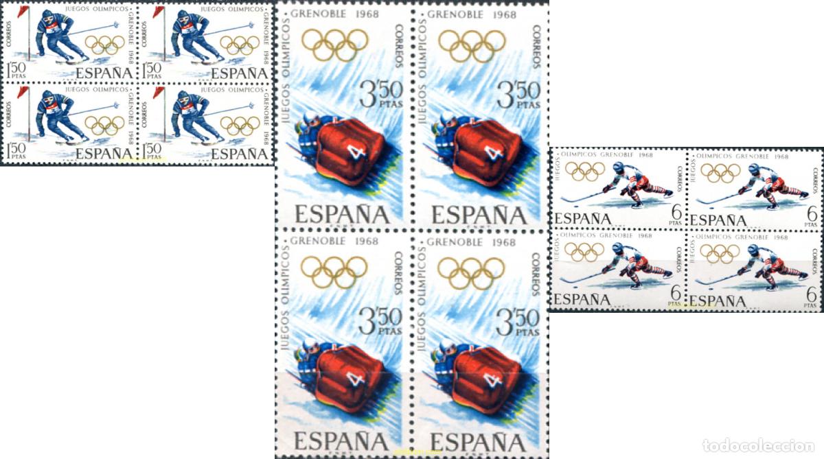 Sellos: 323868 MNH ESPA&Ntilde;A 1968 10 JUEGOS OLIMPICOS INVIERNO GRENOBLE 1968