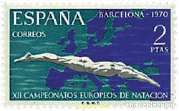 Sellos: 84773 MNH ESPA&Ntilde;A 1970 12 CAMPEONATOS DE EUROPA DE NATACION, SALTOS Y WATERPOLO EN BARCELONA