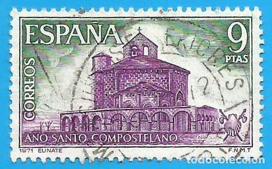 Sellos: Espa&ntilde;a. Spain. 1971. Edifil # 2052. A&ntilde;o Santo Compostelano. Iglesia Romanica de Eunate. Navarra