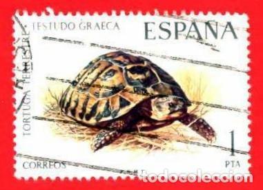 Sellos: Espa&ntilde;a. Spain. 1974. Edifil # 2192. Fauna hispanica. Tortuga terrestre