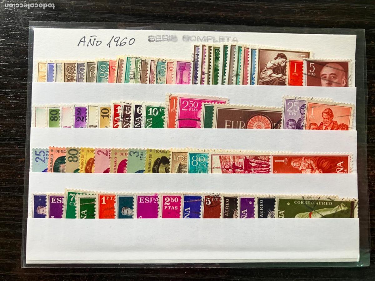 Sellos: Sellos Espa&ntilde;a - A&ntilde;o 1960 - Completo sellos usados con matasello de primera calidad