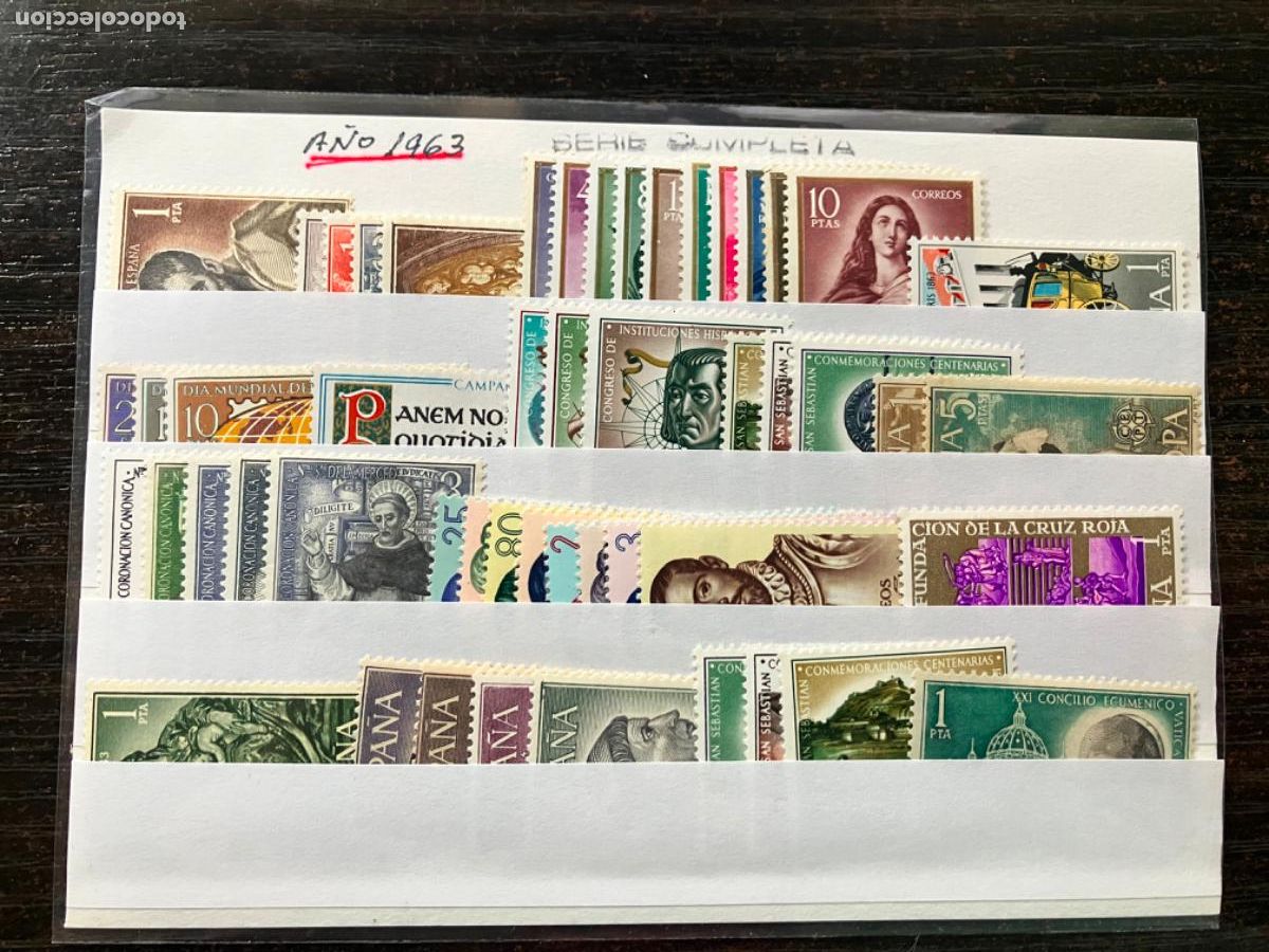 Sellos: SELLOS NUEVOS ESPA&Ntilde;A - A&Ntilde;O 1963 COMPLETO