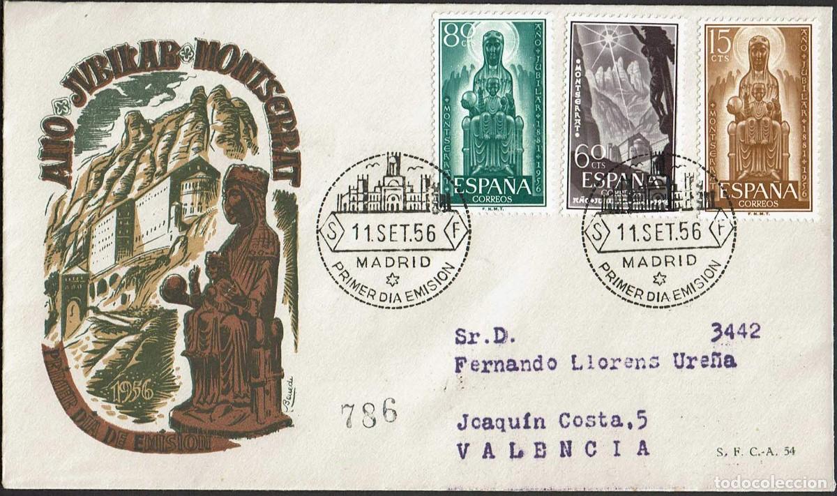 Sellos: SPD ESPA&Ntilde;A 1956 - A&Ntilde;O JUBILAR DE MONSERRAT