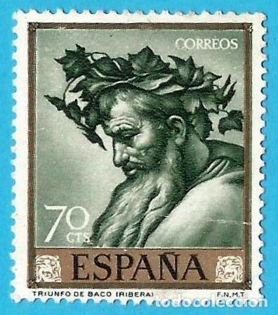 Sellos: Espa&ntilde;a. Spain. 1963. Edifil # 1500. Jose de Ribera &rdquo;Espa&ntilde;oleto&rdquo;. Triunfo de Baco