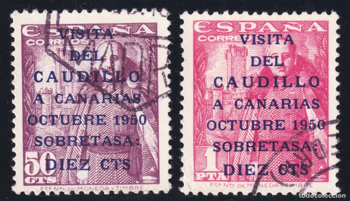 Sellos: ESPA&Ntilde;A - VISITA DEL CAUDILLO A CANARIAS &ordm; 1088/1089 - A&Ntilde;O 1951