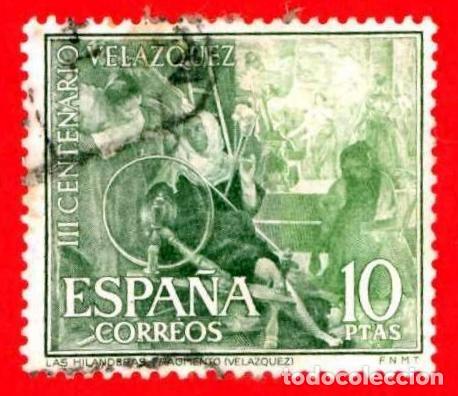 Sellos: Espa&ntilde;a. Spain. 1961. Edifil # 1343. Diego Velazquez. La Hilanderas