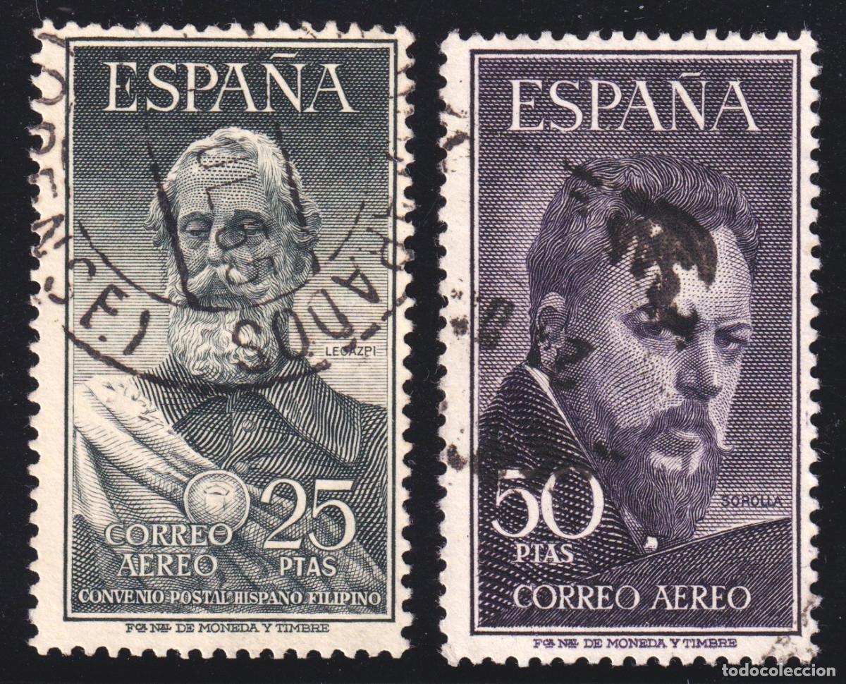 Sellos: ESPA&Ntilde;A - LEGAZPI Y SOROLLA &ordm; 1124/1125 - A&Ntilde;O 1953