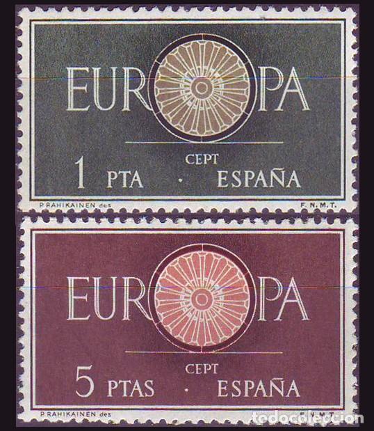 Sellos: 2v Espa&ntilde;a, 1960 | Europa (CEPT) | Ed: 1294/5, Yv: 975/6, Mi: 1189/90, SG: 1355/6 MNH **