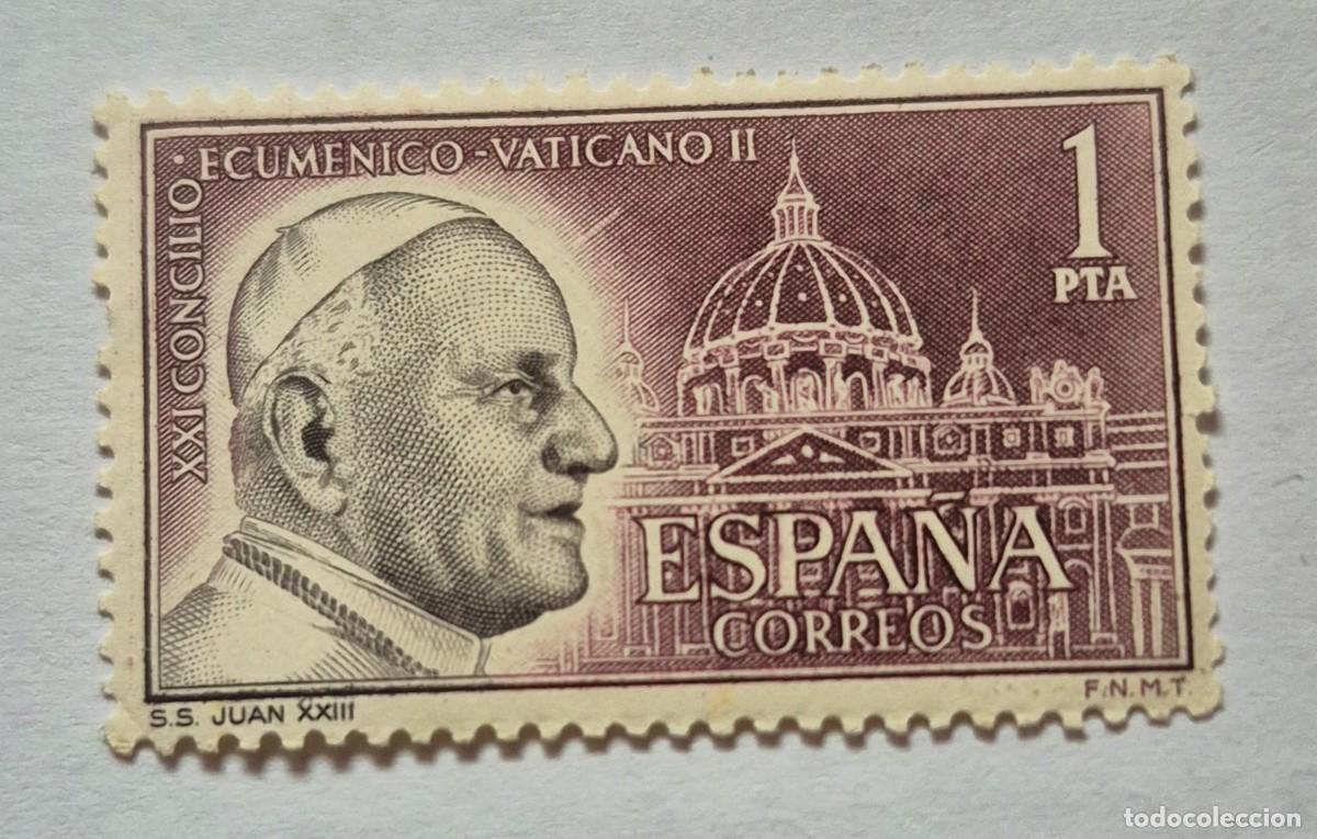 Sellos: A&ntilde;o 1962 - Edifil 1480** - Vaticano II - Juan XXIII - Nuevo sin fijasello - Se env&iacute;a el de la imagen