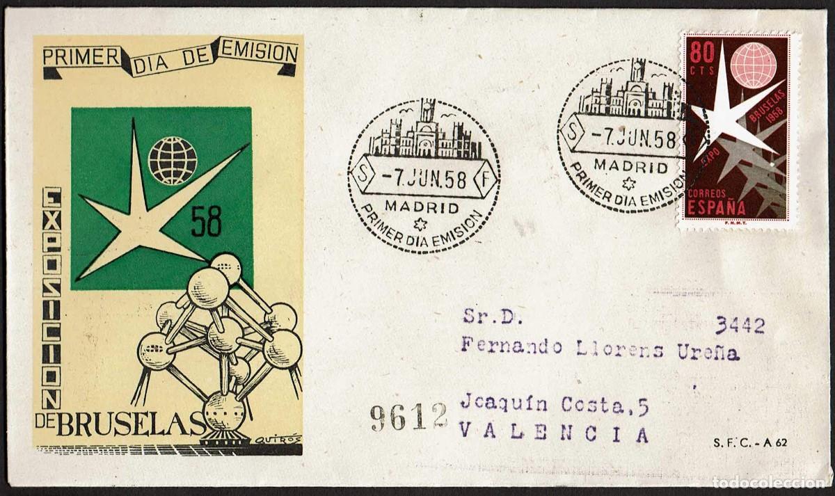 Sellos: SPD ESPA&Ntilde;A 1958 - EXPOSICI&Oacute;N BRUSELAS