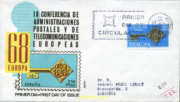 Sellos: 281702 MNH ESPA&Ntilde;A 1968 EUROPA CEPT 1968 - LLAVE DORADA