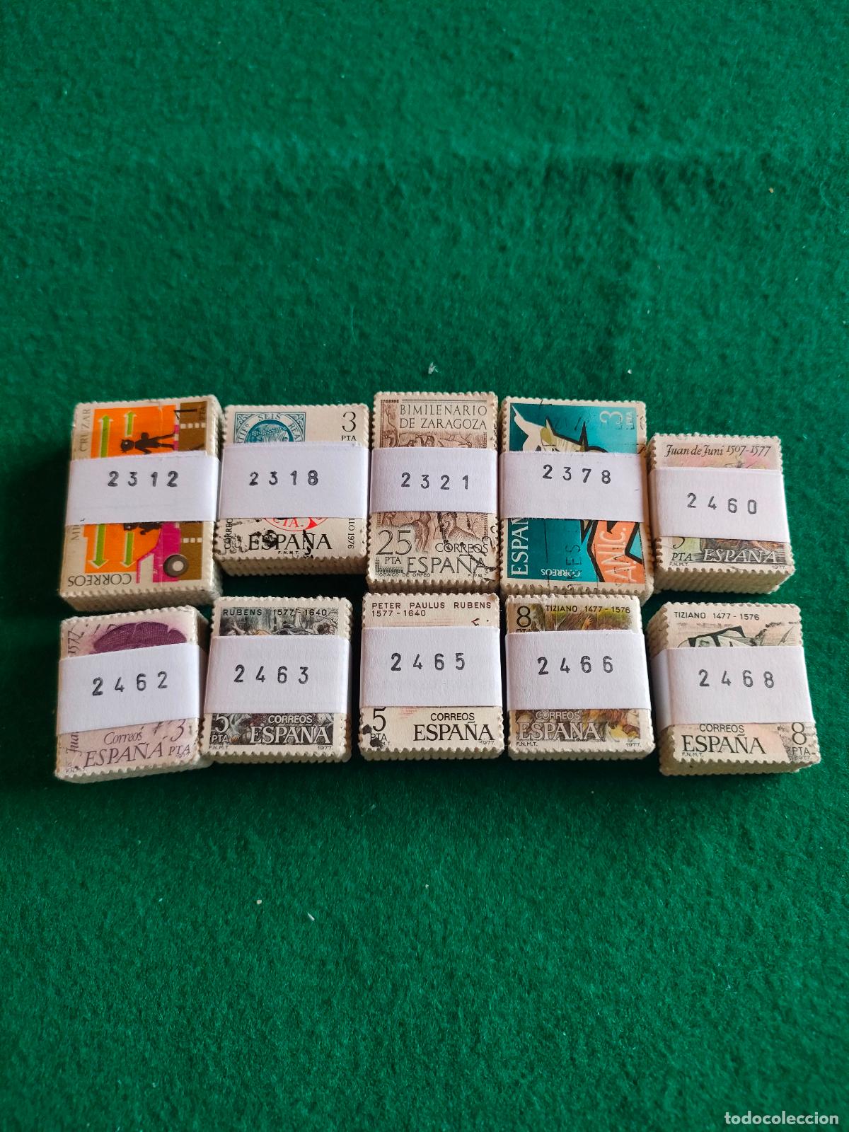 Sellos: LOTE DE 10 PASTILLAS DE 100 DE SELLOS USADOS