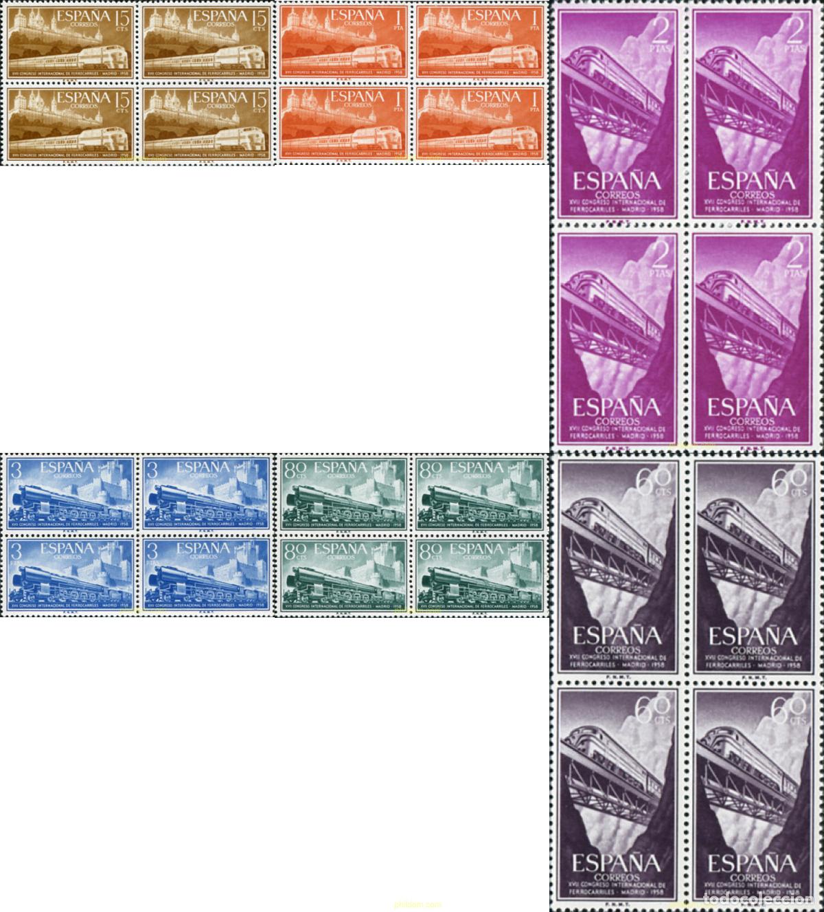 Sellos: 324006 MNH ESPA&Ntilde;A 1958 17 CONGRESO INTERNACIONAL DE FERROCARRILES