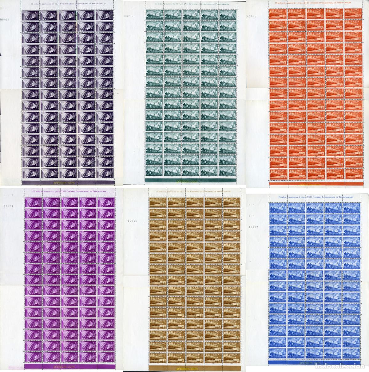 Sellos: 364866 MNH ESPA&Ntilde;A 1958 17 CONGRESO INTERNACIONAL DE FERROCARRILES