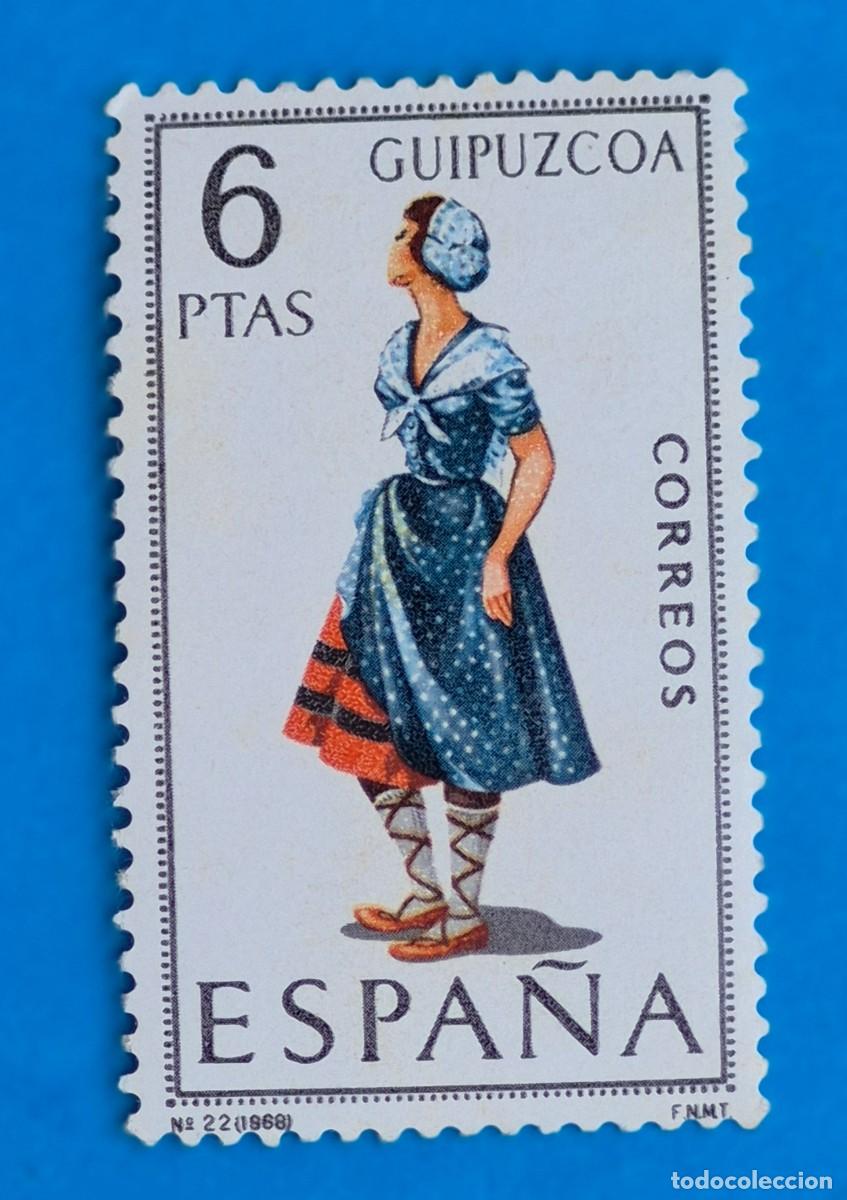 Sellos: TRAJES REGIONALES &ndash; GUIP&Uacute;ZCOA n&ordm; 22 - 6 pta. - ESPA&Ntilde;A 1968 -EDIFIL 1848 nuevo