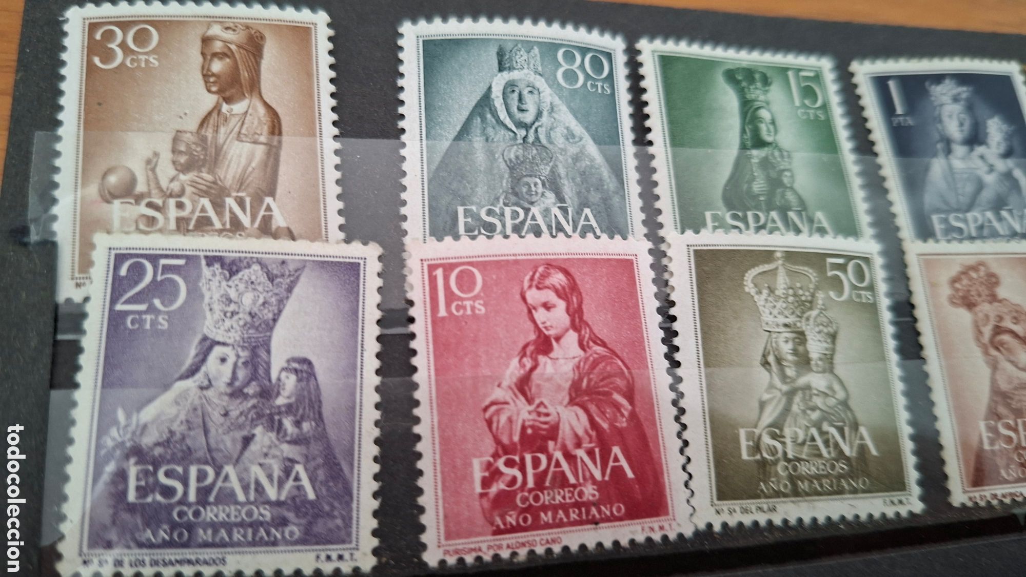 Sellos: SERIE COMPLETA A&Ntilde;O MARIANO 1954 &ndash; ESPA&Ntilde;A &ndash; 10 VALORES