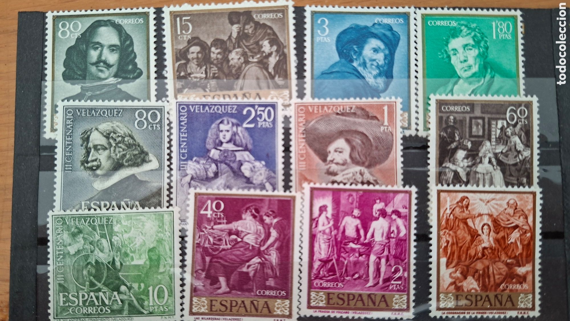 Sellos: LOTE DE SELLOS ESPA&Ntilde;A III CENTENARIO DE VEL&Aacute;ZQUEZ (1960)