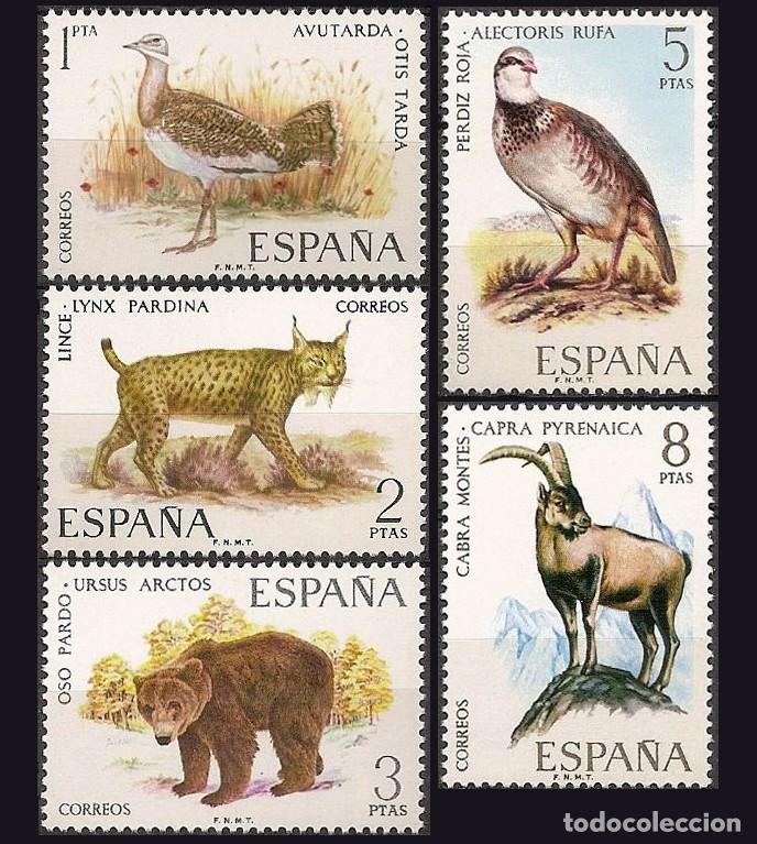 Sellos: 5v Espa&ntilde;a, 1971 | Fauna Hisp&aacute;nica (I) | Ed: 2036/40, Yv: 1691/5, Mi: 1931/5, SG: 2094/8 MNH **