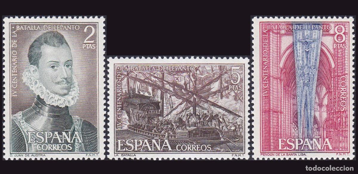 Sellos: 3v Espa&ntilde;a, 1971 | Battle of Lepanto | Ed: 2055/7, Yv: 1708/10, Mi: 1950/2, Sc: 1690/2 MNH **