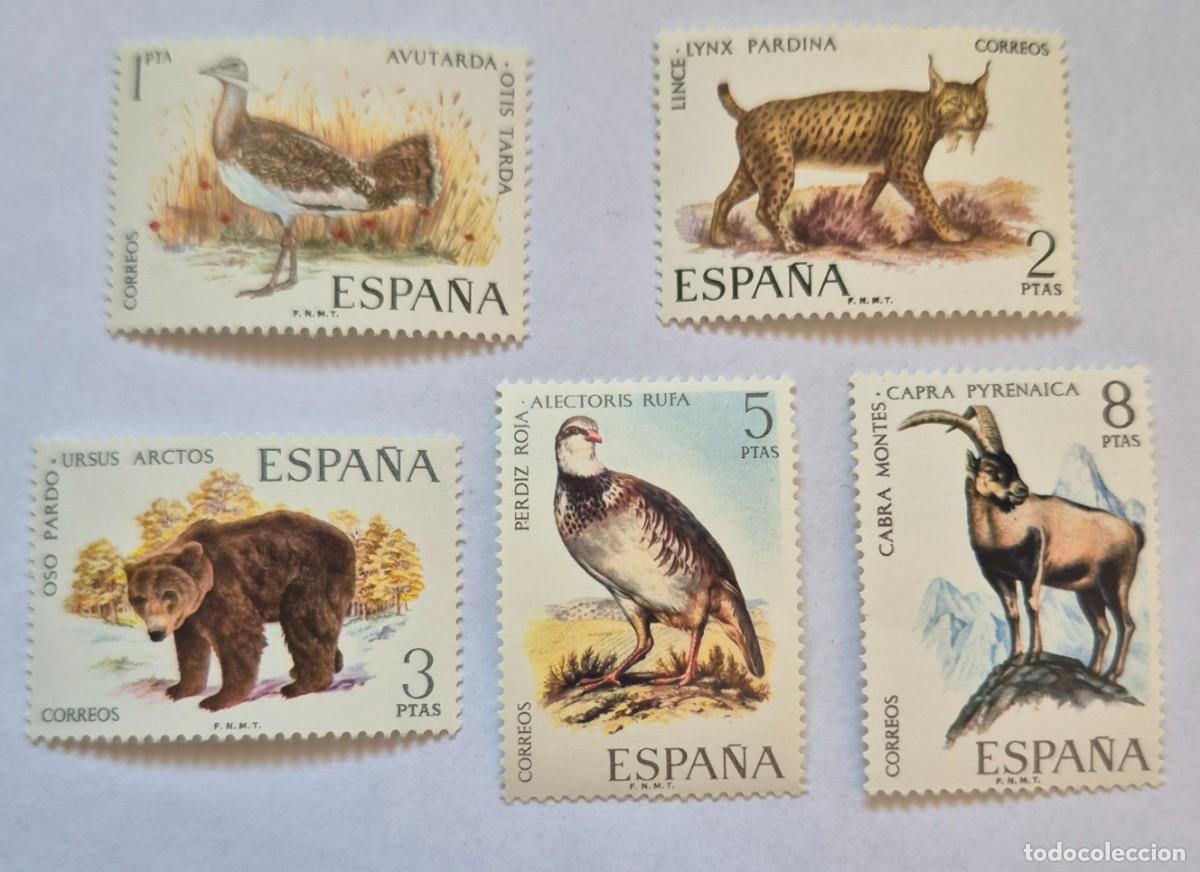 Sellos: A&ntilde;o 1971 - Edifil 2036/2040** - Fauna Hisp&aacute;nica - Nuevo sin fijasello - Se env&iacute;a el de la imagen