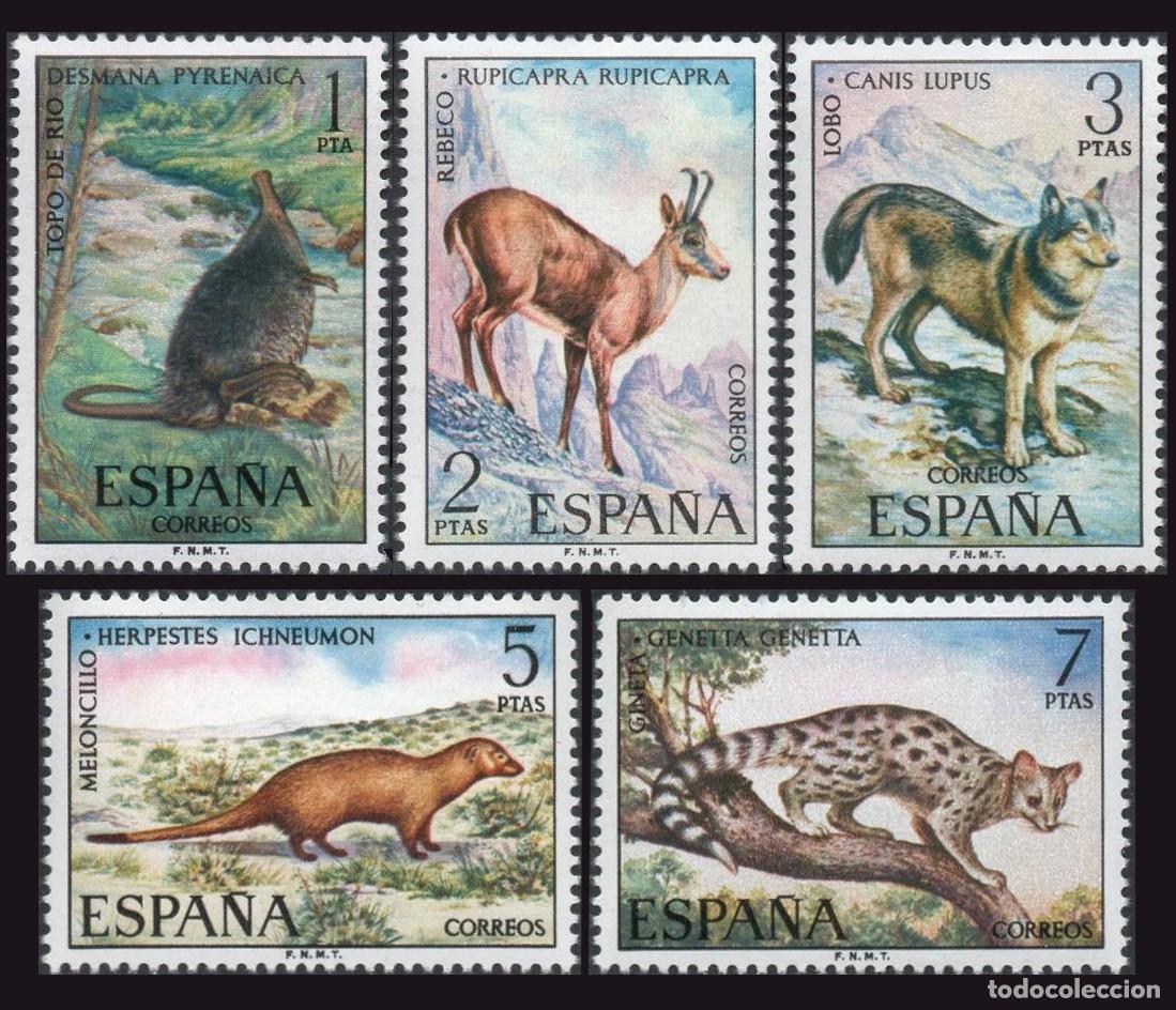 Sellos: 5v Espa&ntilde;a, 1972 | Fauna Hisp&aacute;nica | Ed: 2102/6, Yv: 1756/60, Mi: 1997/2001, SG: 2160/4 MNH **