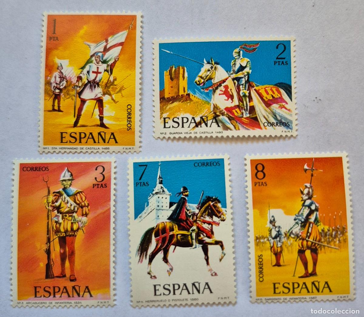 Sellos: A&ntilde;o 1973 - Edifil 2139/2143** - Uniformes Militares - Nuevo sin fijasello - Se env&iacute;a el de la imagen
