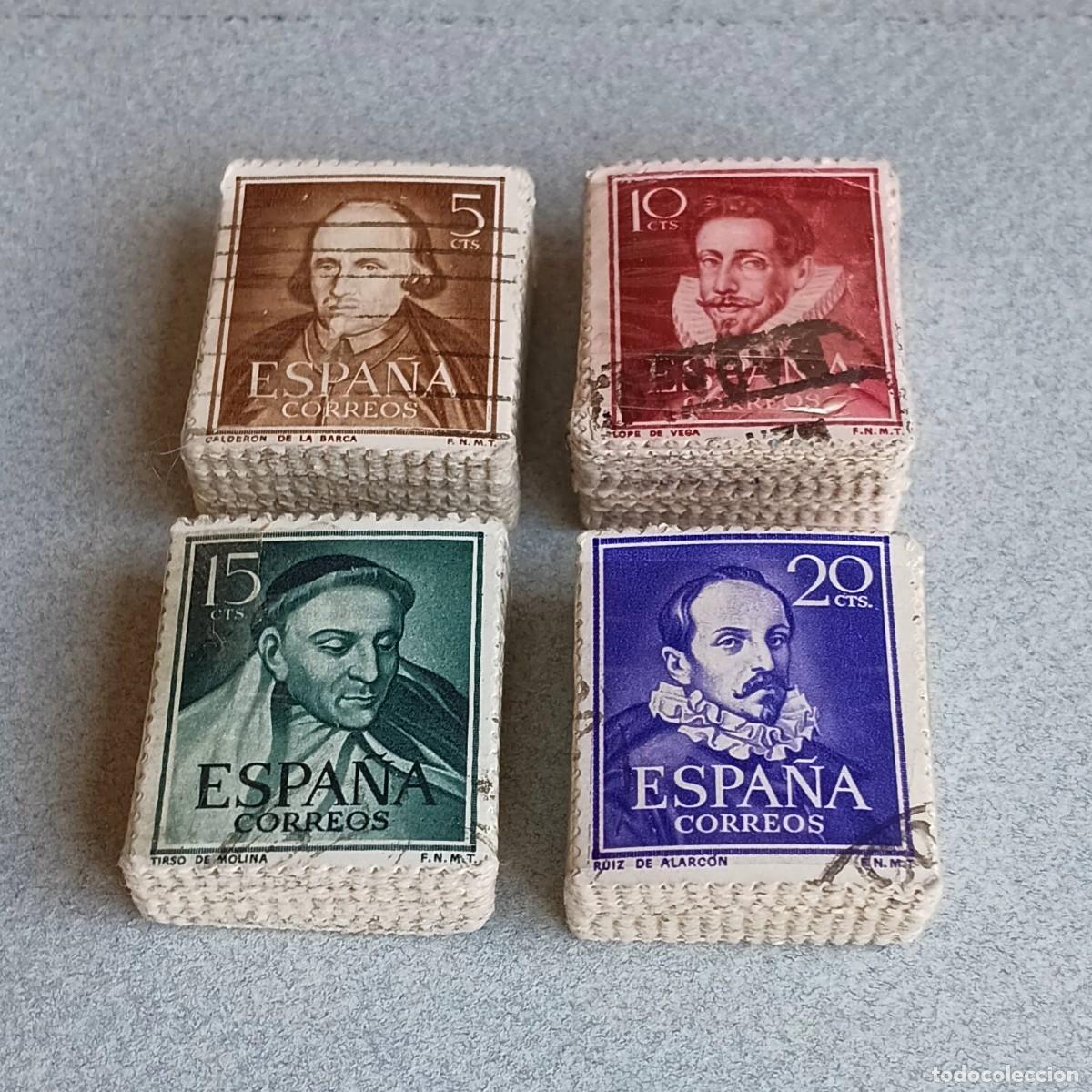 Sellos: Espa&ntilde;a. 1950-53. LITERATOS. 100 Series Matasello. Edifil.1071-1074.