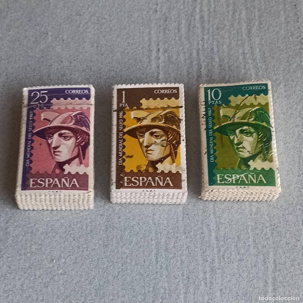 Sellos: D&Iacute;A MUNDIAL DEL SELLO. Espa&ntilde;a. 1962. 100 Series Matasello. Edifil. 1431-1433