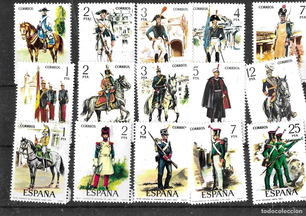 Sellos: Sellos de Espa&ntilde;a A&ntilde;os 1970 OFERTA Uniformes Militares sellos y series nuevas**